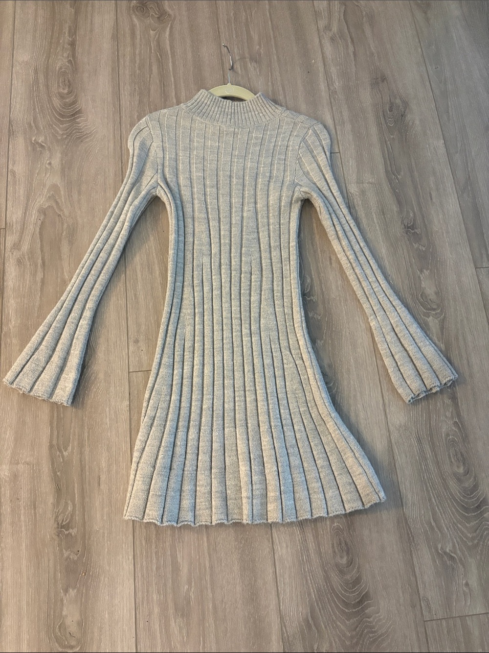 Women’s Gray Ribbed Mock Knit Dress